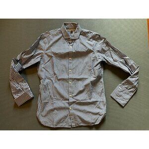 Banana Republic Heritage Blue Stripe French Cuff Shirt Medium Mens